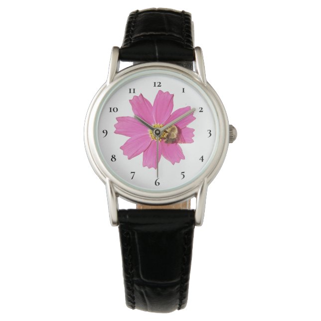 Vivid Rosa Cosmos Flower Watch Armbandsur (Framsida)