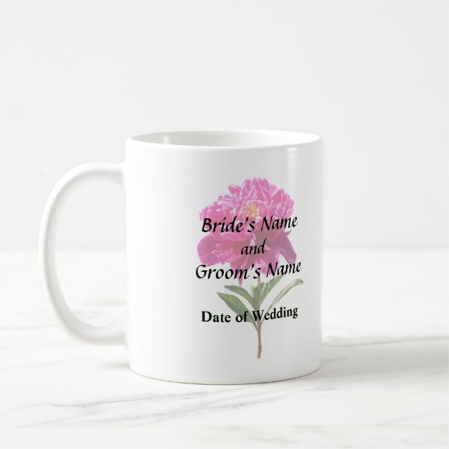 Vivid Rosa Peony Kaffemugg (Vänster)