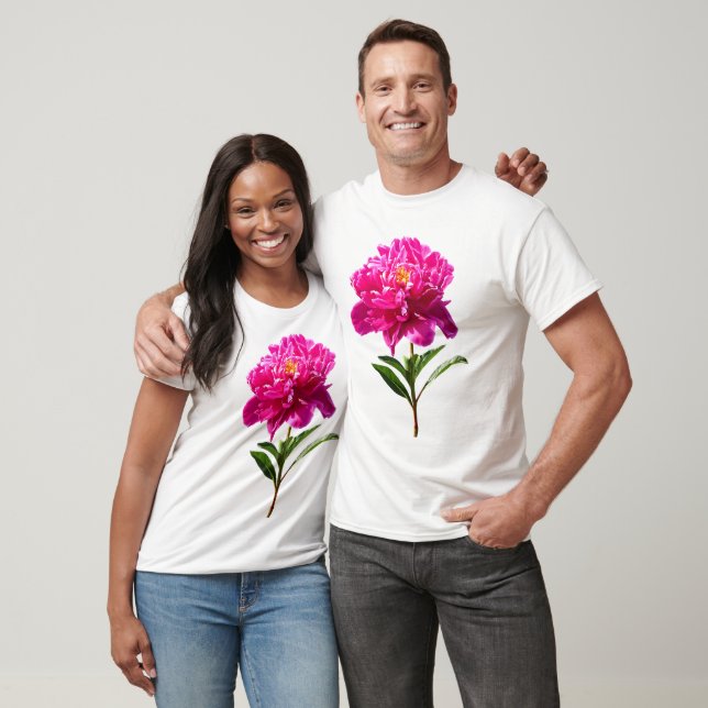 Vivid Rosa Peony T Shirt (Unisex)