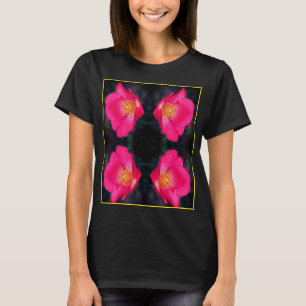 Vivid Rosa ros Abstrakt-Blommigt T Shirt