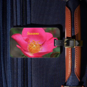 Vivid Rosa ros Petals Personlig Bagagebricka