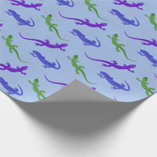 Vivid Salamander Silhouette i Blue Presentpapper