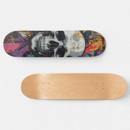 Vivid skalle Urban Graffiti Mini Skateboard Bräda 18,5 Cm