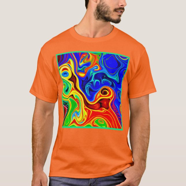 Vivid Stil Mönster T Shirt (Framsida)