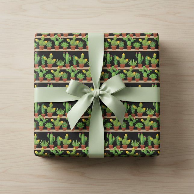 Vivid Succulent och Cactus Wrapping Papper Presentpapper (Skapare uppladdad)