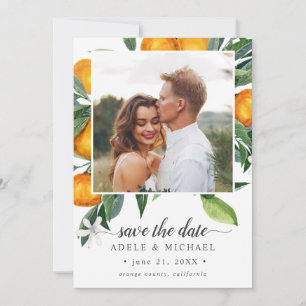 Vivid Tangerine Orange Bouquet-fotot sparar datume Spara Datumet