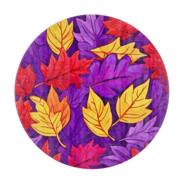 Vivid Tecknad Löv: Lila, Gult, Röd (Framsidan)