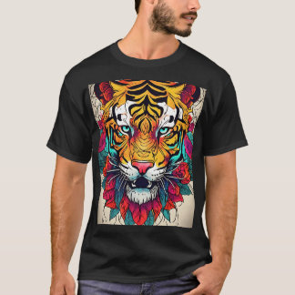 Vivid Tiger Majesty Bold Colorful T-Shirt Design