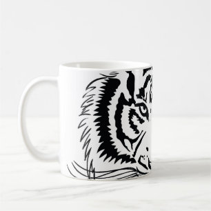 Vivid tiger: Viktig illustration av djurlivet. Kaffemugg