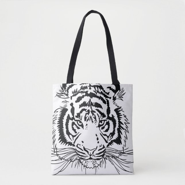 Vivid tiger: Viktig illustration av djurlivet. Tygkasse (Framsida)