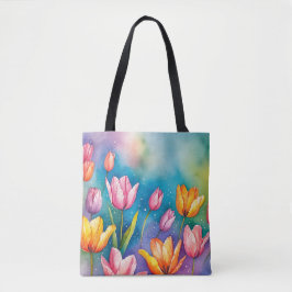Vivid Tulips Tote-säckens utformning Tygkasse