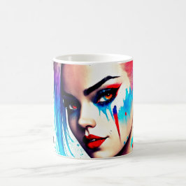 Vivid Urban Girl Porträtt Kaffemugg