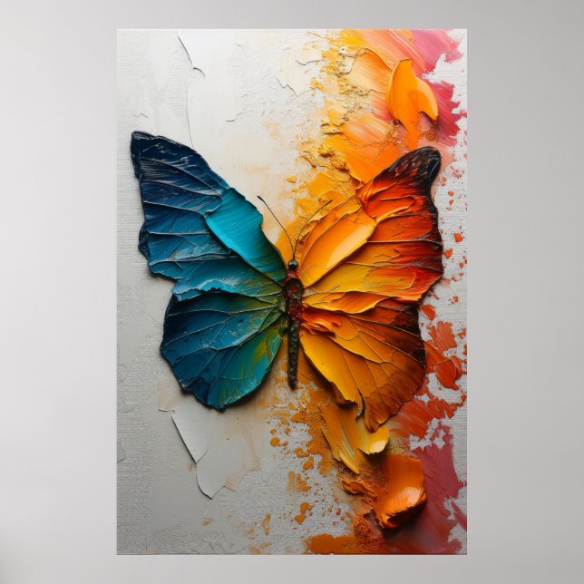 Vivid Vingar Oil Paint Butterfly Poster (Framsidan)