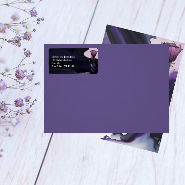Vivid Violet Ro Return-adressetikett Adressetikett (Skapare uppladdad)