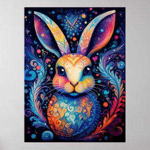 Vivid Vortex: Blodande Bunny Bliss Poster