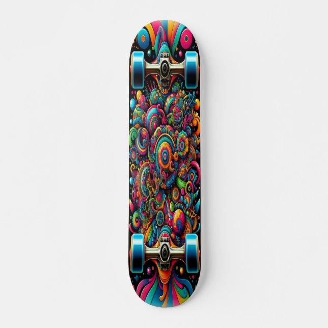 ’Vivid Vortex’ Mini Skateboard Bräda 18,5 Cm (Framsida)