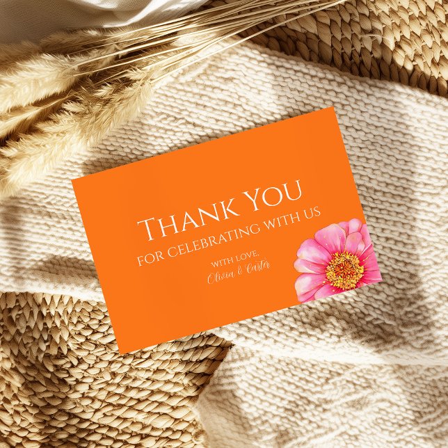 Vivid Vows Bold Floral Wedding Thank You Card Tack Kort (Skapare uppladdad)