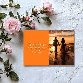 Vivid Vows Modern Photo Wedding Thank You Card Tack Kort