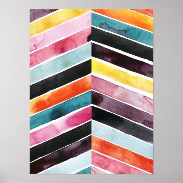 Vivid Watercolor Chevron I Poster (Framsidan)