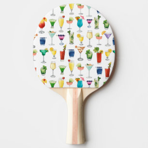 Vivid Watercolor Cocktail Mönster Tote Bag Pingisracket