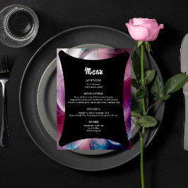 Vivid Watercolor Rosa Bröllop Menu Meny