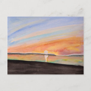 Vivid Watercolor Sunrise Vykort