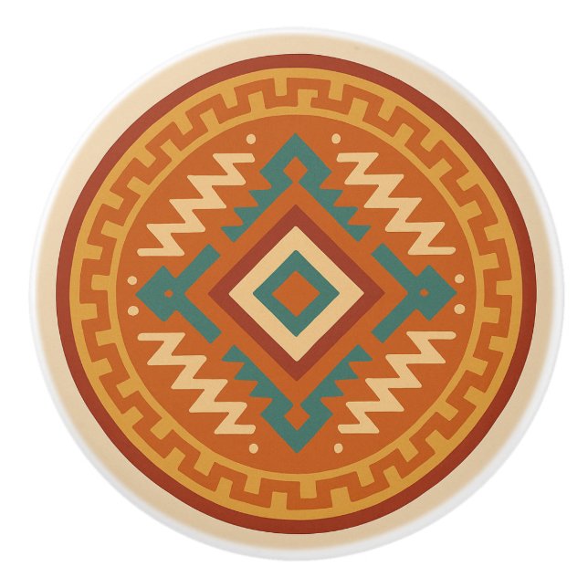 Vivid Zapotec Diamond Geometry Cabinet Knob Drag Knopp (Framsidan)