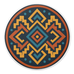 Vivid Zapotec Diamond Geometry Cabinet Knob Drag Knopp