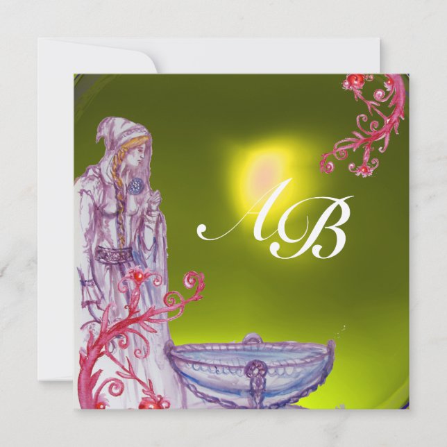VIVIEN MONOGRAM gul topas guld Inbjudningar (Framsida)