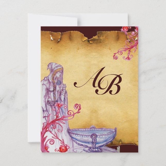 VIVIEN MONOGRAM-lila Inbjudningar (Framsida)