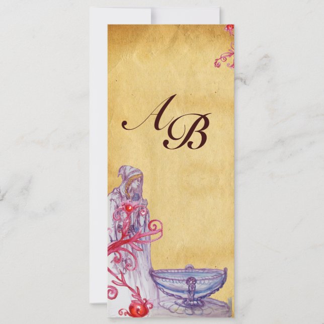 VIVIEN MONOGRAM-lila Inbjudningar (Framsida)