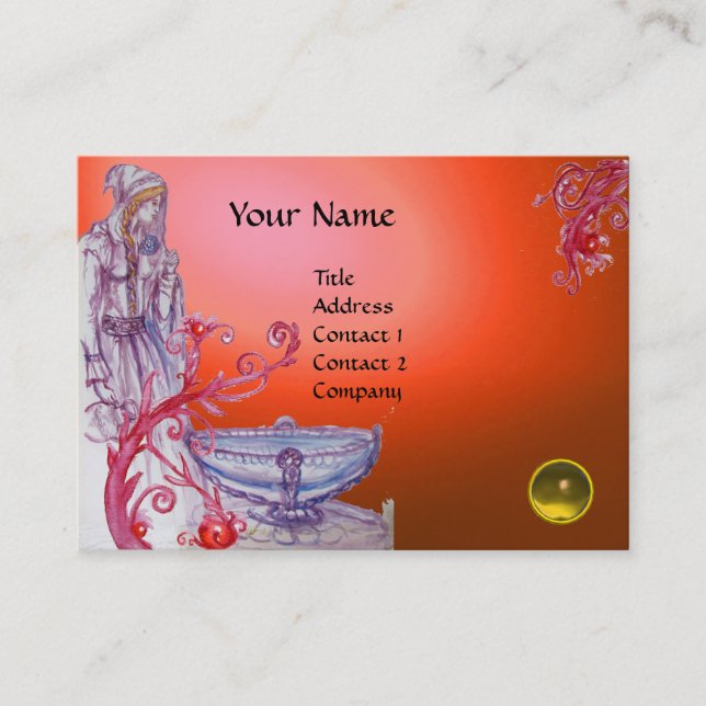 VIVIEN MONOGRAM orange, vit gult Visitkort (Framsida)
