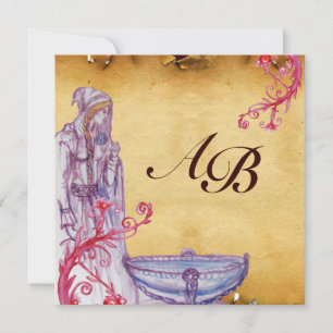 VIVIEN MONOGRAM pergament lila Inbjudningar