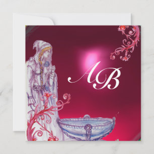 VIVIEN MONOGRAM Red ruby Inbjudningar