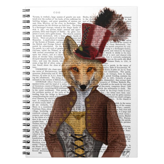 Vivienne Steampunk Fox Anteckningsbok (Framsidan)