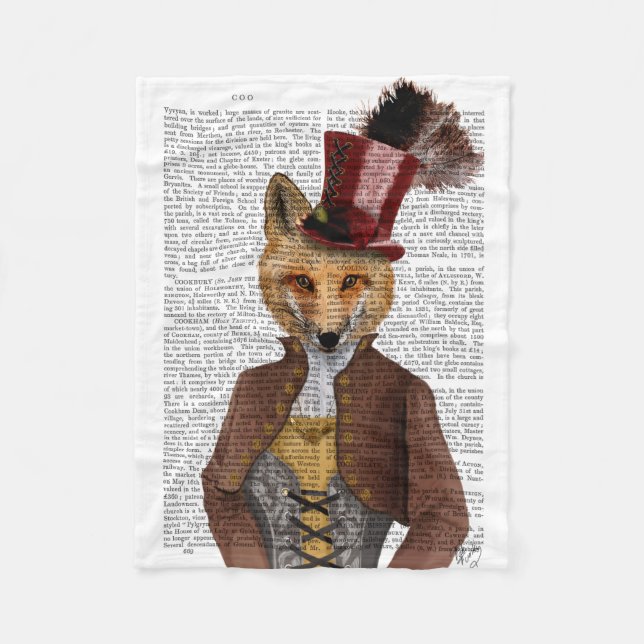 Vivienne Steampunk Fox Fleecefilt (Framsidan)