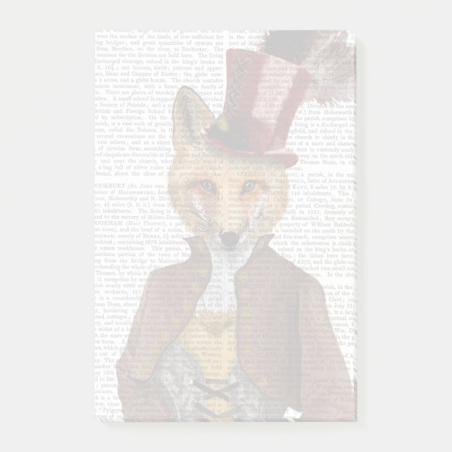 Vivienne Steampunk Fox Post-it Block (Framsida)