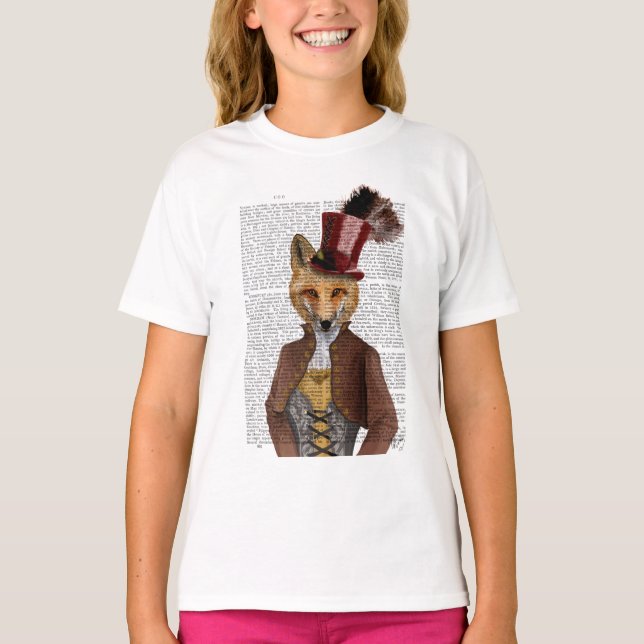 Vivienne Steampunk Fox T Shirt (Framsida)