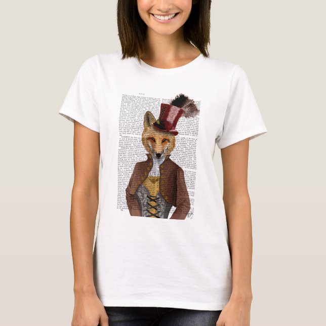 Vivienne Steampunk Fox T Shirt (Framsida)