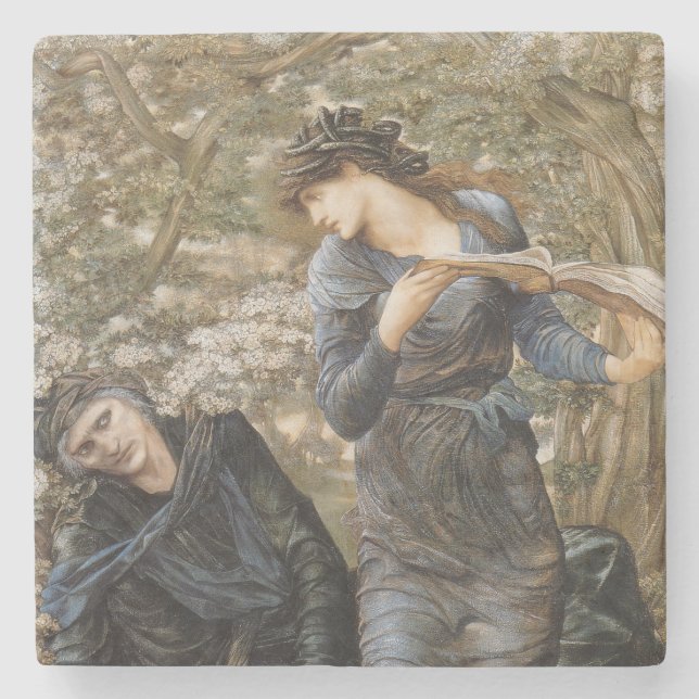 Viviens borgmästare i Merlin (Edward Burne-Jones) Stenunderlägg (Framsidan)