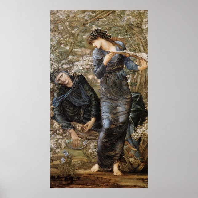 Viviens teasing av Merlin (Edward Burne-Jones) Poster (Framsidan)