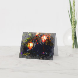 Vivietnamesisk landmönstrad notecard tack kort