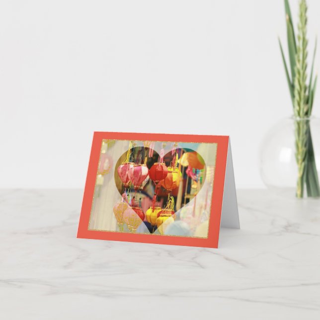 Vivietnamesisk landmönstrad notecard tack kort (Framsida)