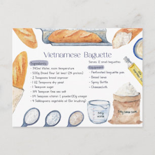 Vivietnamesiskt Baguette Recept-kort Vykort