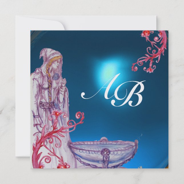 VIVIVIEN MONOGRAM grönt-is Inbjudningar (Framsida)