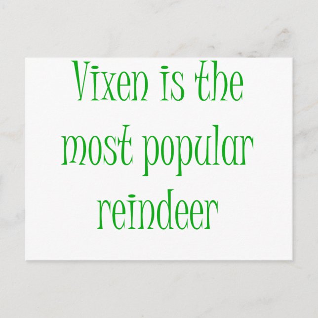 Vixen är den mest populära renern vykort (Framsida)