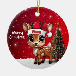 Vixen Baby Deer, Fawn, Doe, Reindeer🦌 🎄 Julgransprydnad Keramik