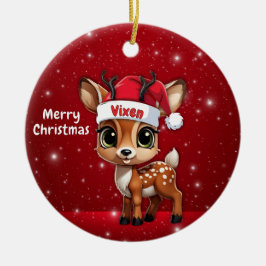 Vixen Baby Deer, Fawn, Doe, Reindeer🦌 🎄 Julgransprydnad Keramik