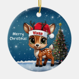 Vixen Baby Deer, Fawn, Doe, Reindeer🦌 🎄 Julgransprydnad Keramik