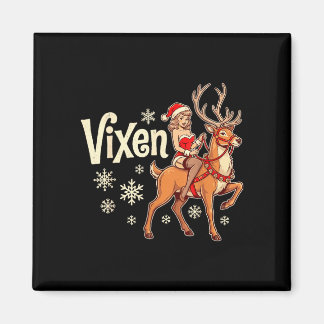 Vixen jul ren djur pin up flicka vintage tomte magnet